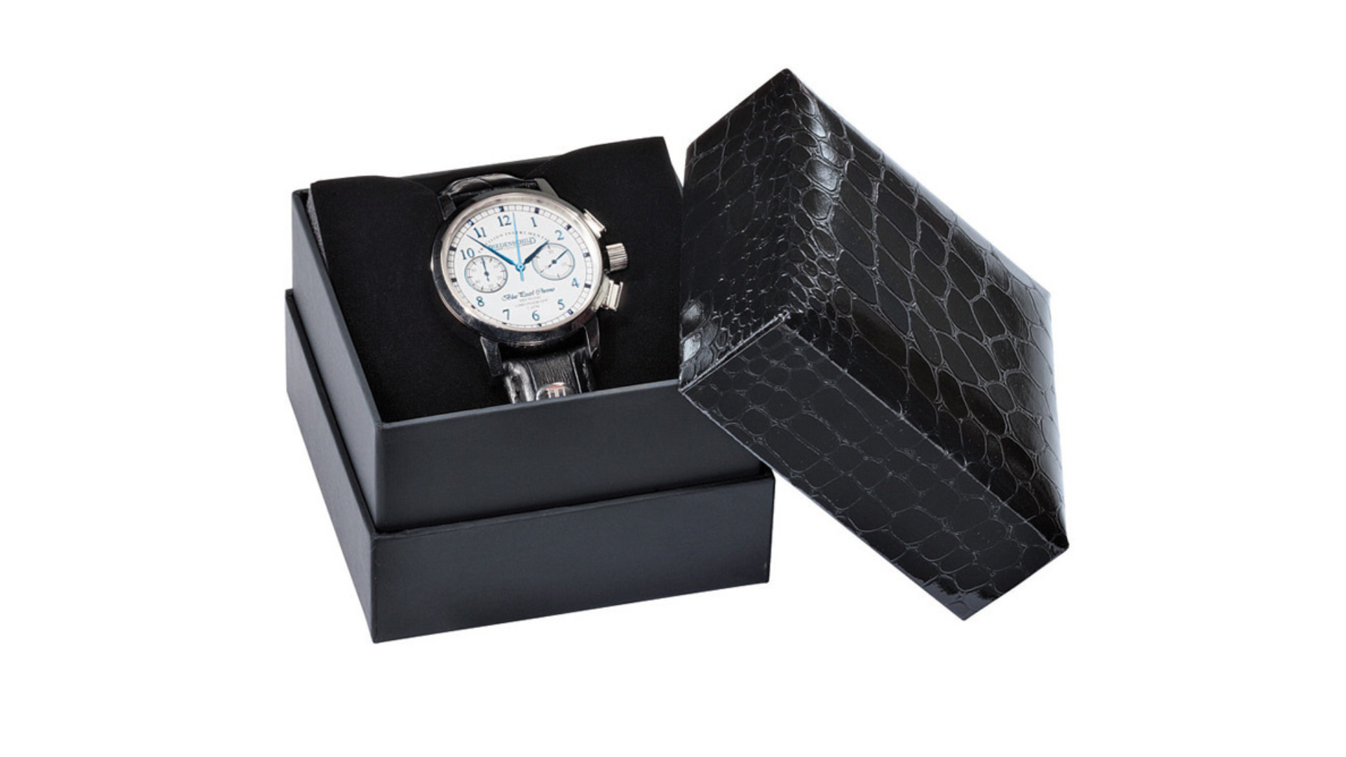 Opvallende verschijning: horloge verpakking met reptiel-look