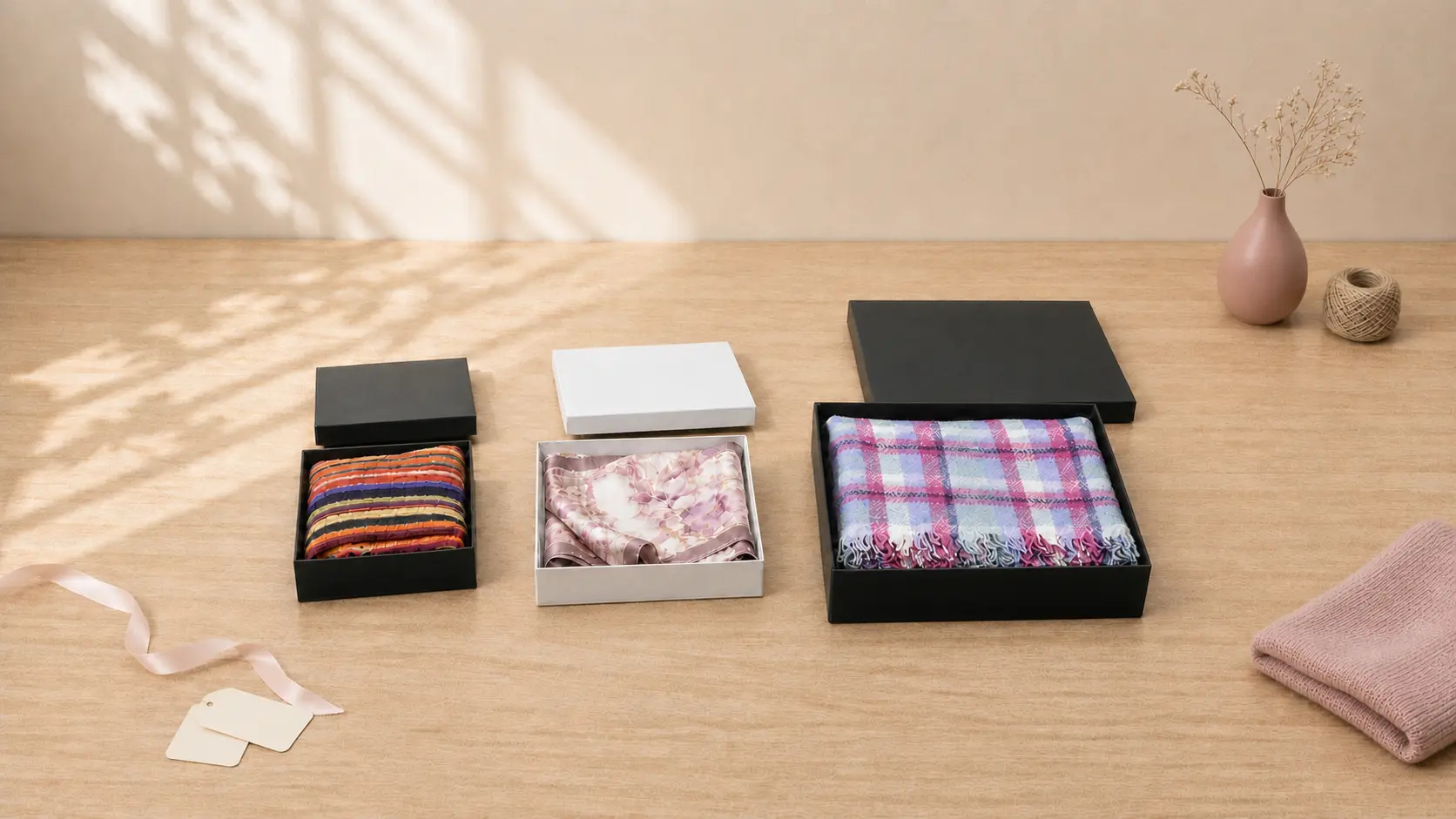 Welke geschenkdoos past bij welke sjaal?