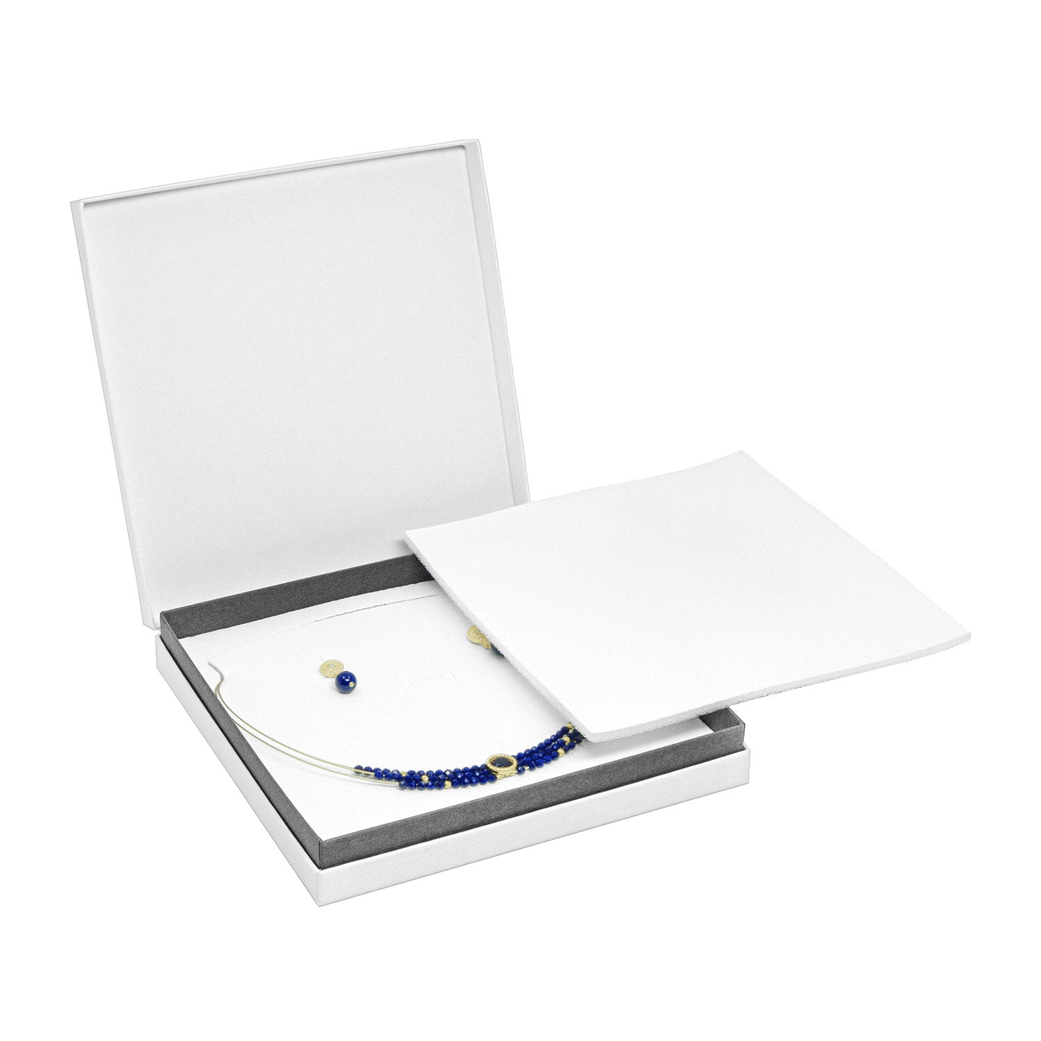 Kartonnen sieradendoosjes met scharnier voor collier groot Kartonnen sieradendoosjes met scharnier voor collier groot
