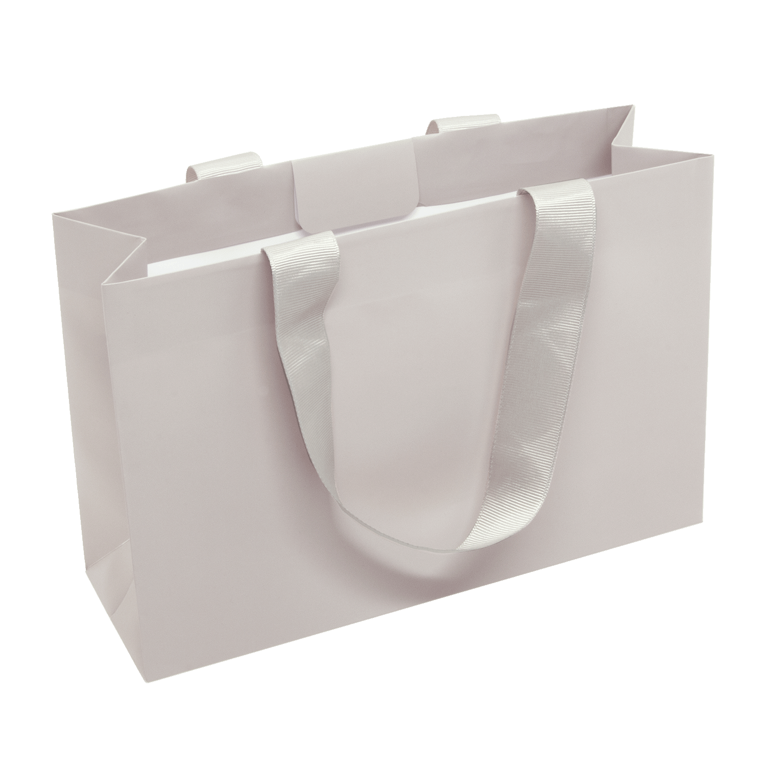 Elegante draagtas met zijden lint en plakstrip