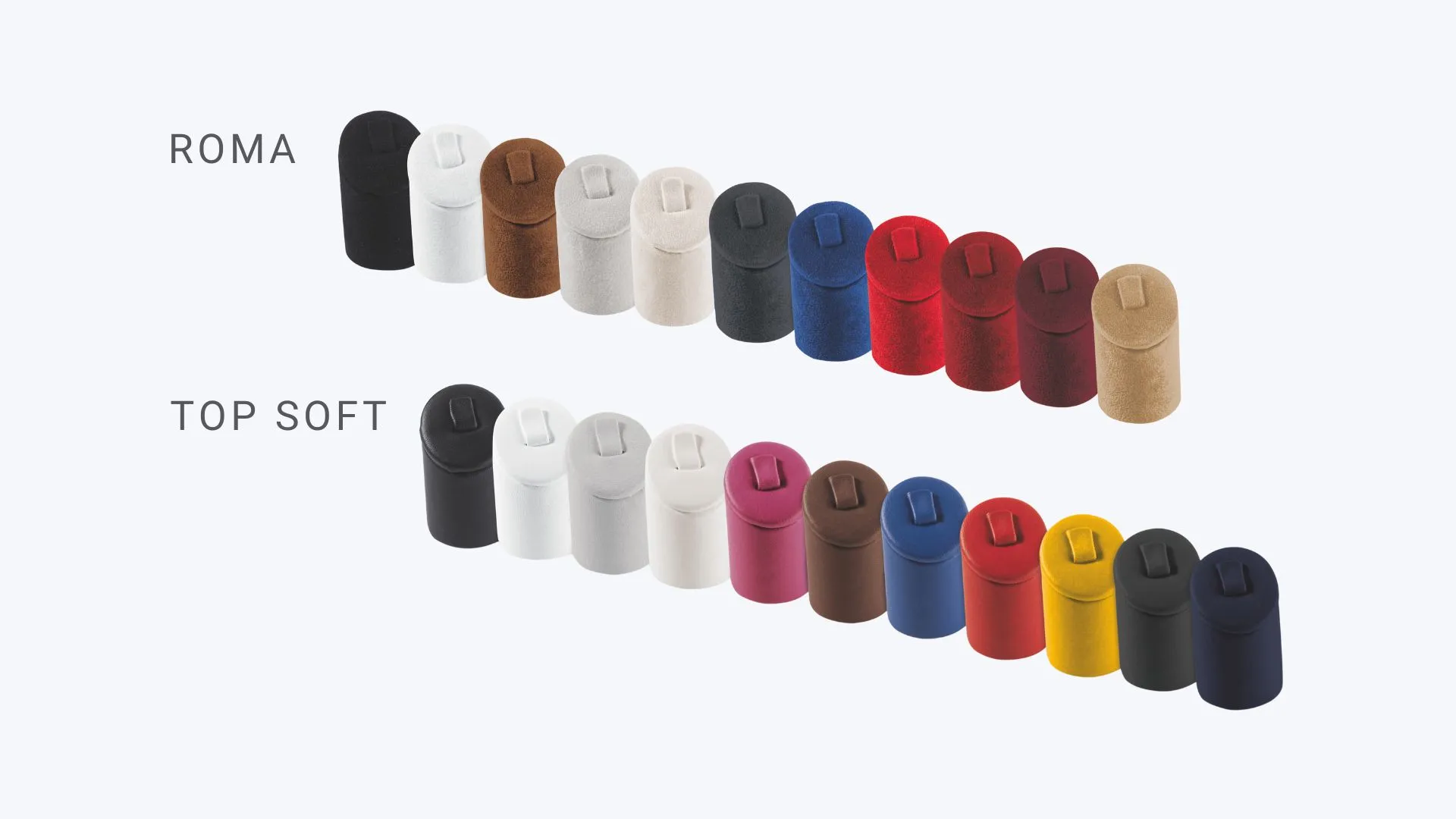 ROMA en TOP SOFT - een verscheidenheid aan kleuren voor je Juwelen bustes