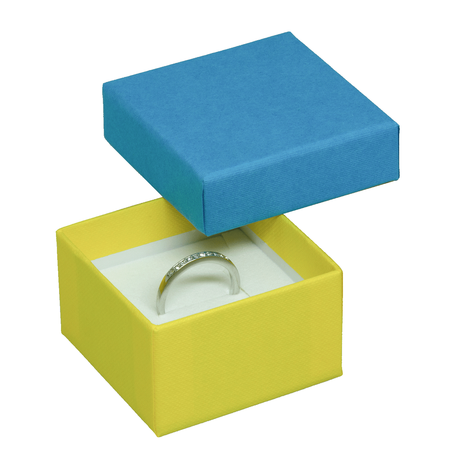 Groot tweekleurig kartonnen ringensieradendoosjes